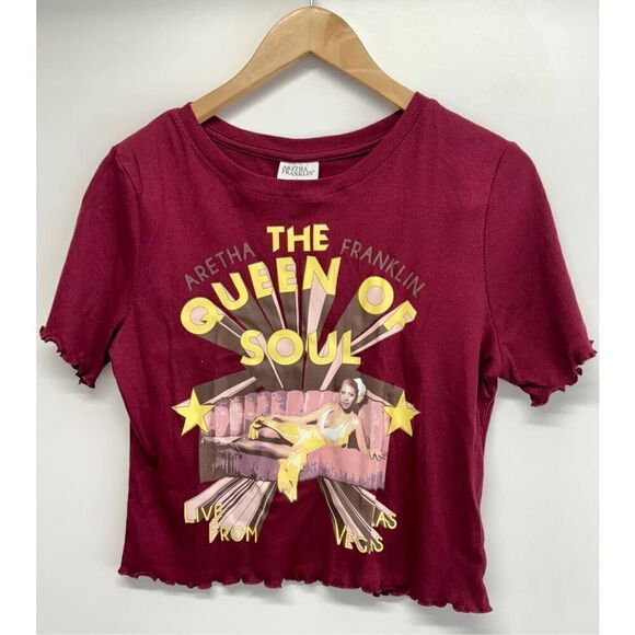 Aretha Crop Tee Size Large Franklin The Queen Of Soul Live In Vegas Juniors NEW - Picture 3 of 8